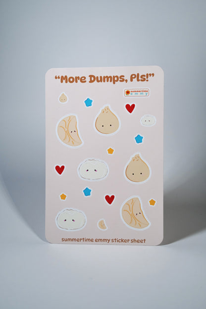 "More Dumps, Pls!" sticker sheet