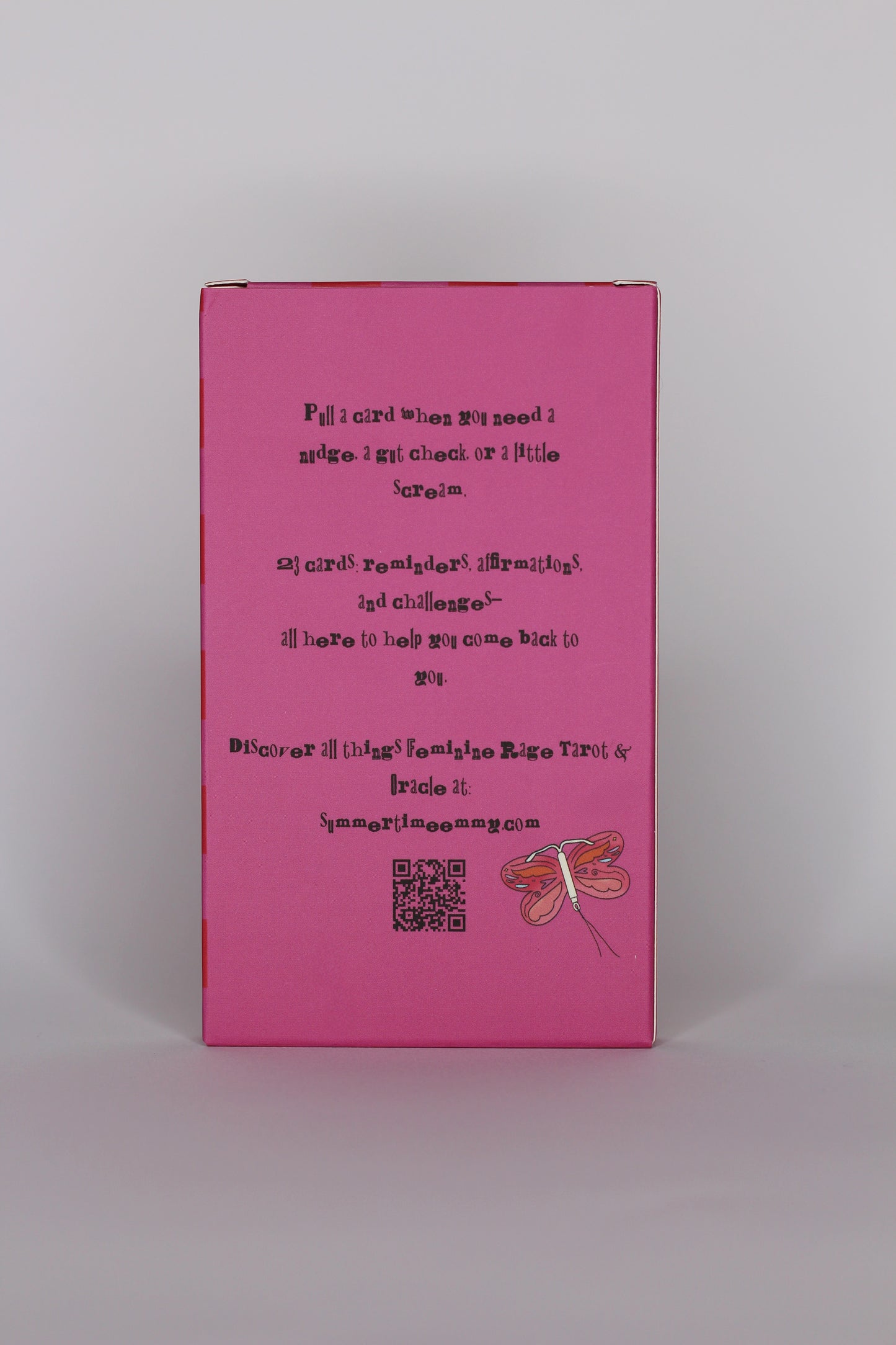 Feminine Rage Oracle deck box back