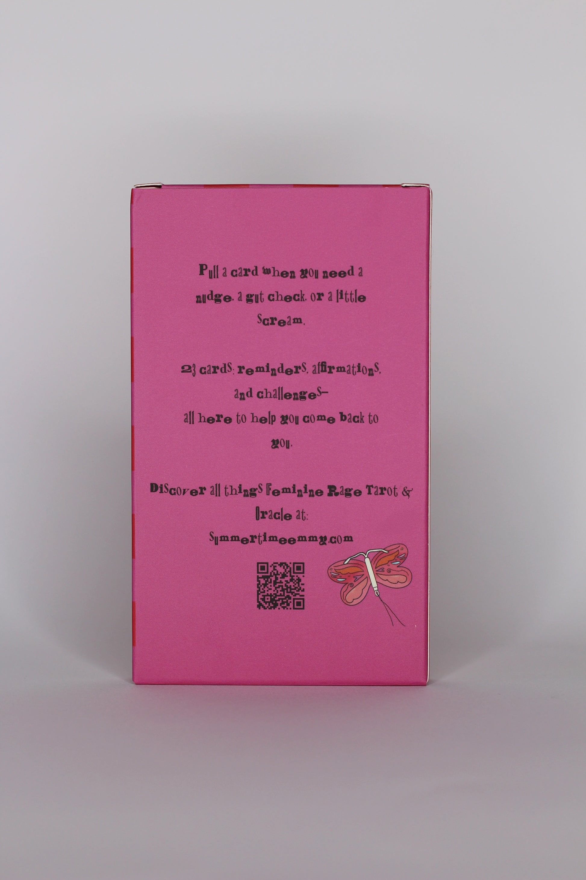 Feminine Rage Oracle deck box back