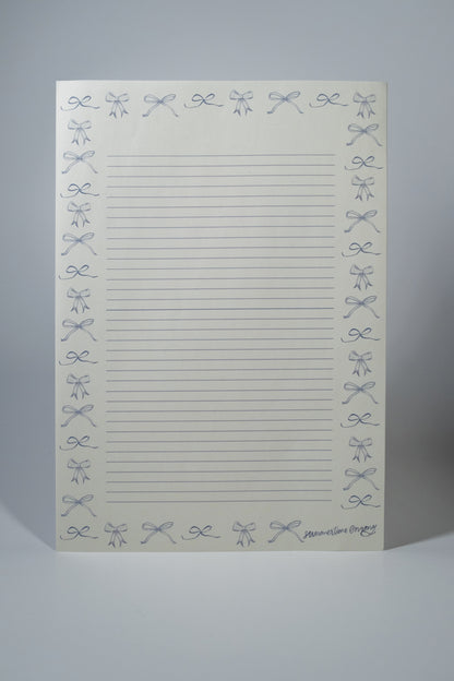 Blue bow stationary 