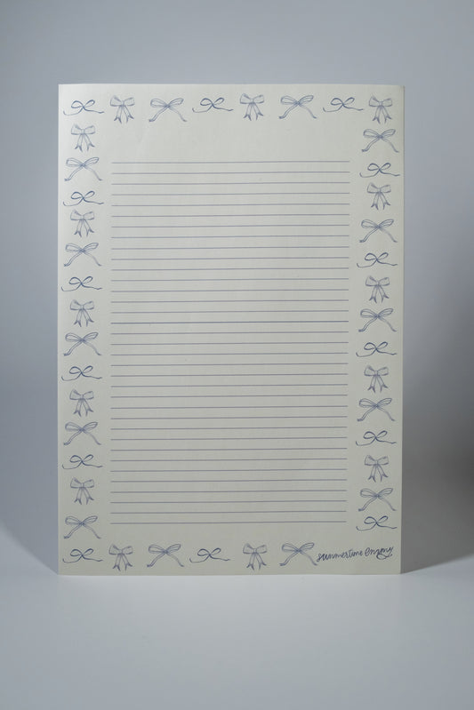 Blue bow stationery 