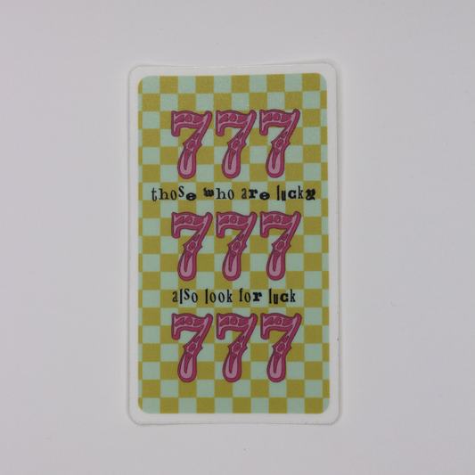 feminine rage oracle sticker: "those who are lucky also look for luck"