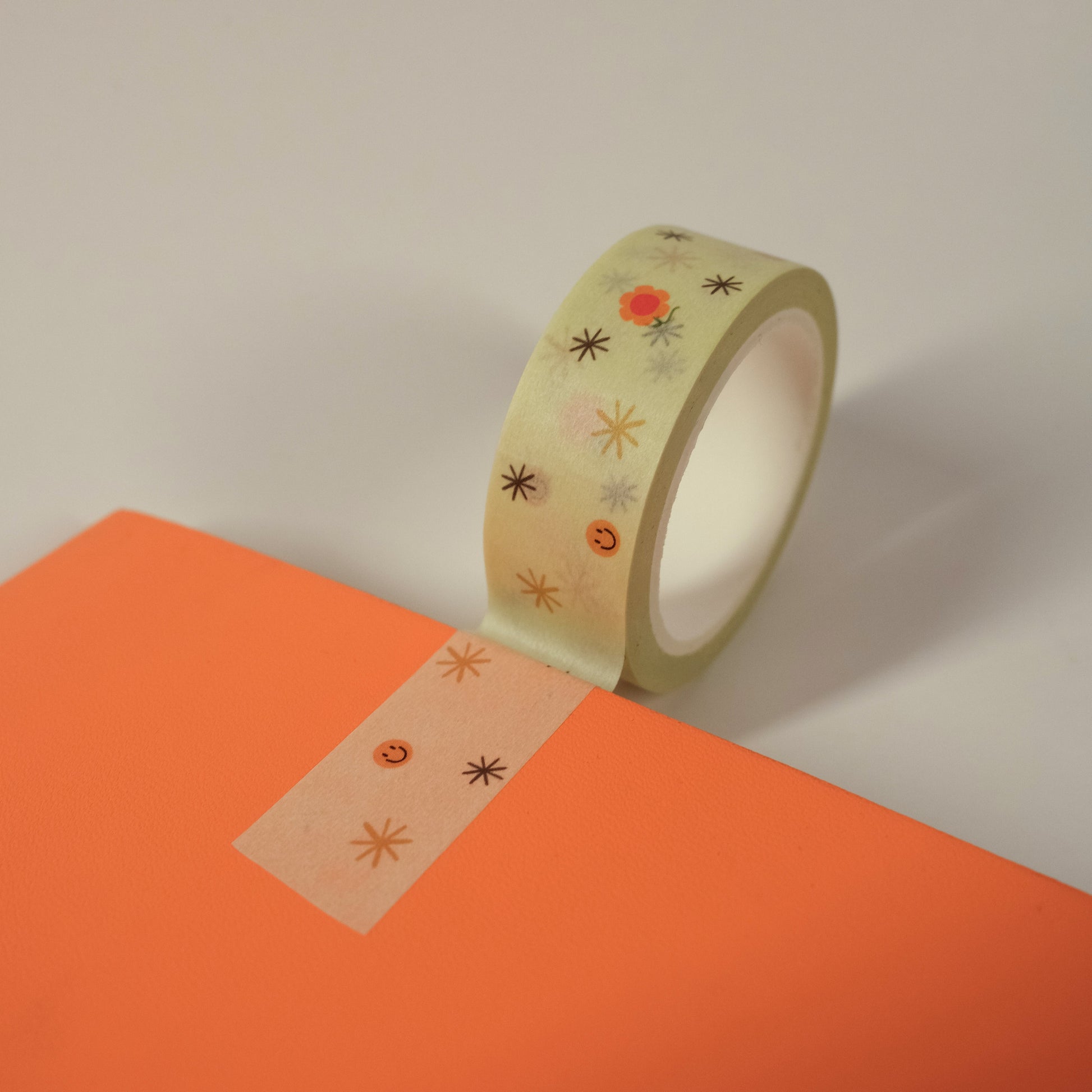 Washi tape on orange folder