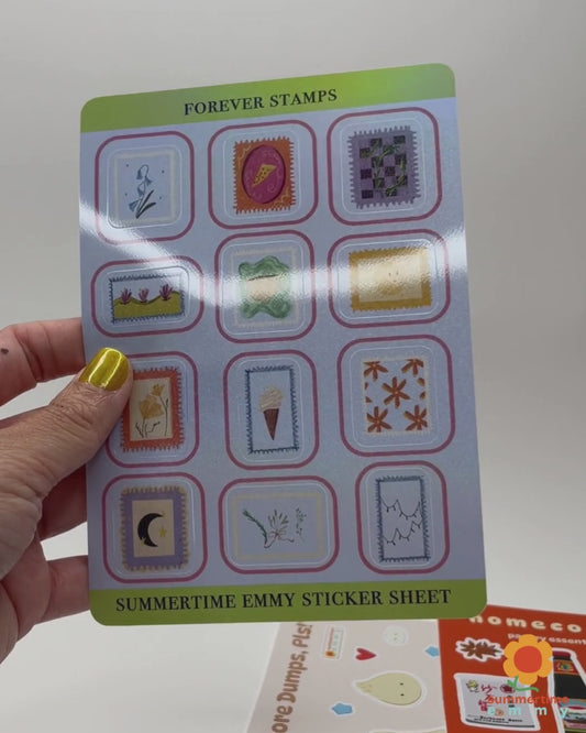 "forever stamps" glitter sticker sheet