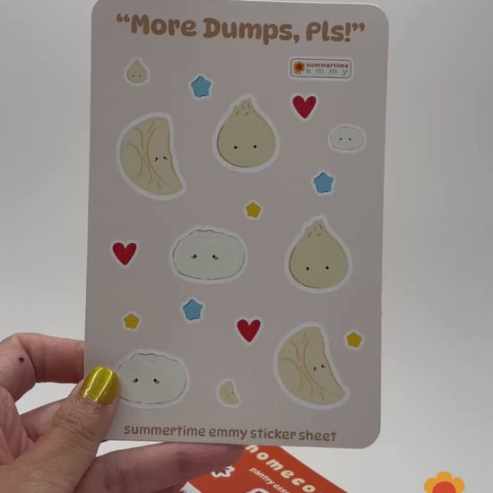 "more dumps, pls" sticker sheet