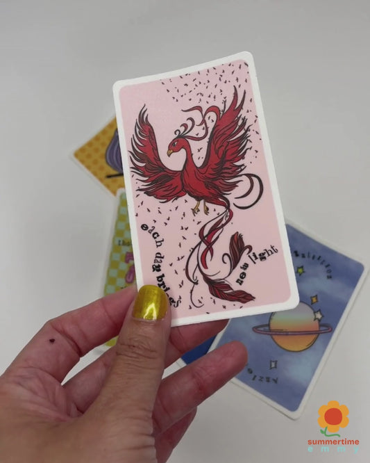 Feminine Rage oracle sticker: "each day  brings new light"